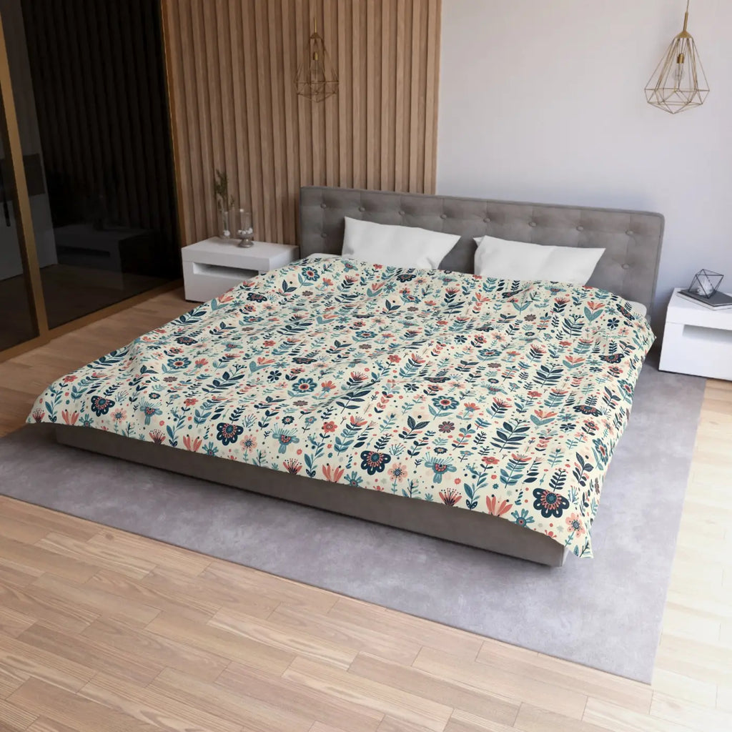 Botanical Floral Microfiber Duvet Cover - Cozy Bedding - DipaliZ
