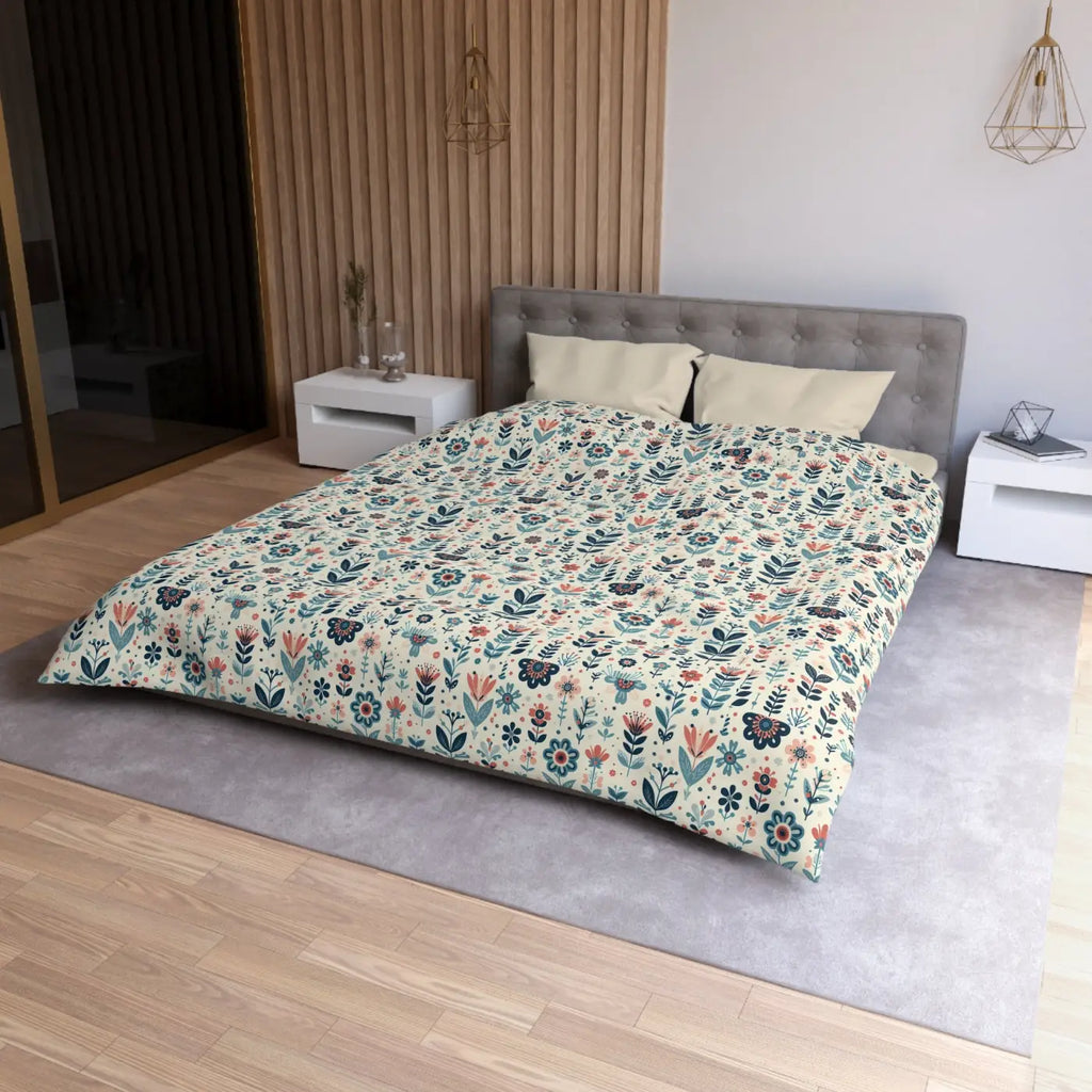 Botanical Floral Microfiber Duvet Cover - Cozy Bedding - DipaliZ