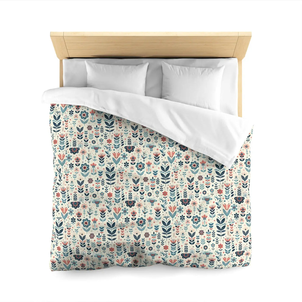 Botanical Floral Microfiber Duvet Cover - Cozy Bedding - DipaliZ