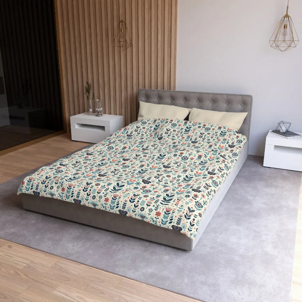Botanical Floral Microfiber Duvet Cover - Cozy Bedding - DipaliZ