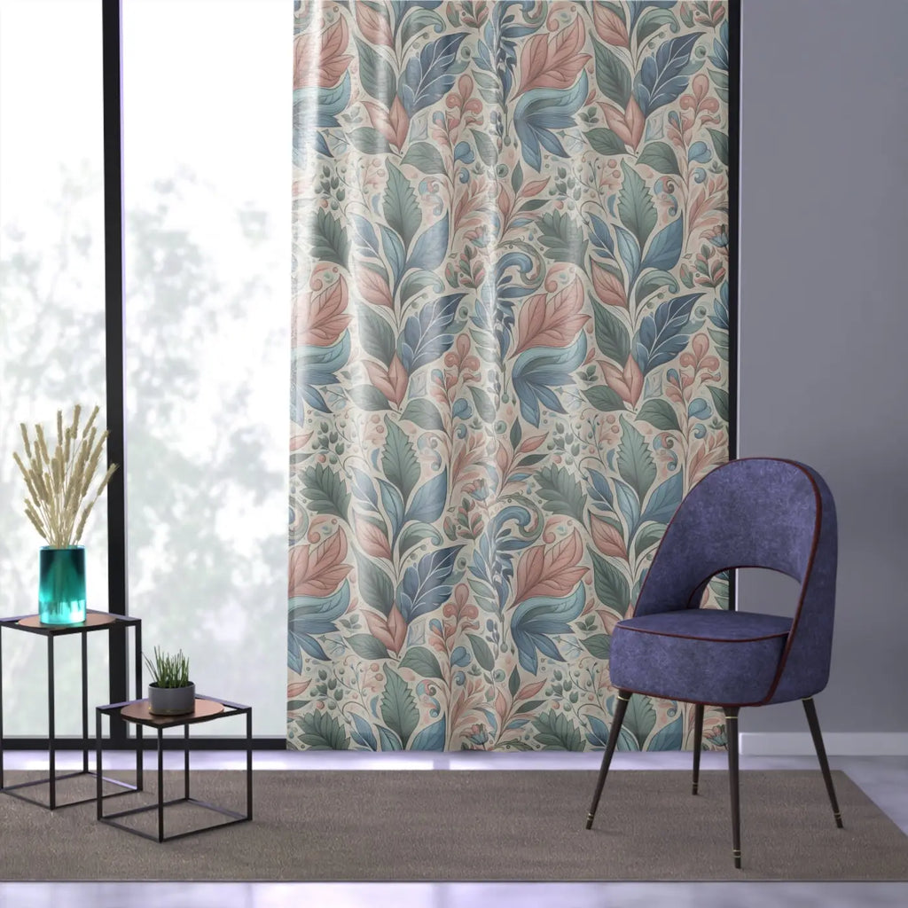 Botanical Floral Window Curtain - Elegant Home Decor - DipaliZ