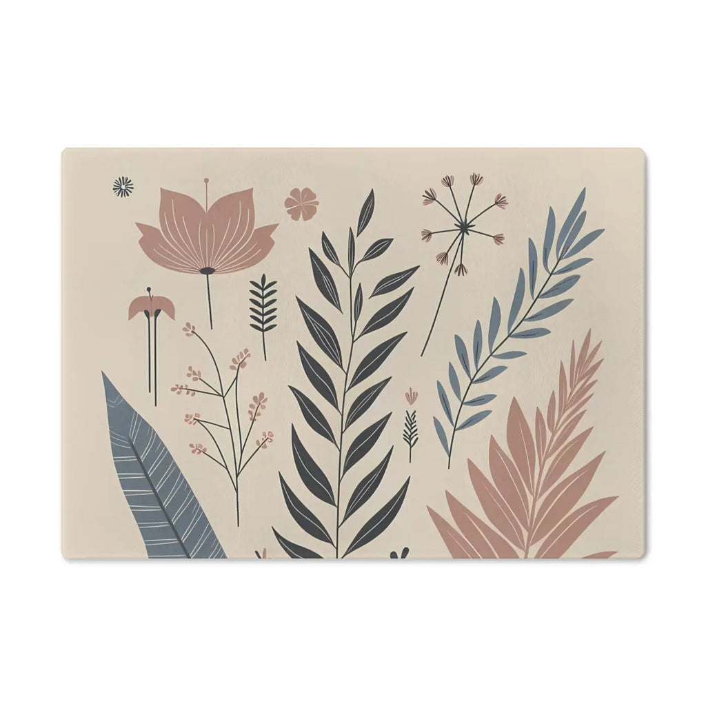 Flowers Tempered Glass Cutting Board - Botanical Kitchen - DipaliZ