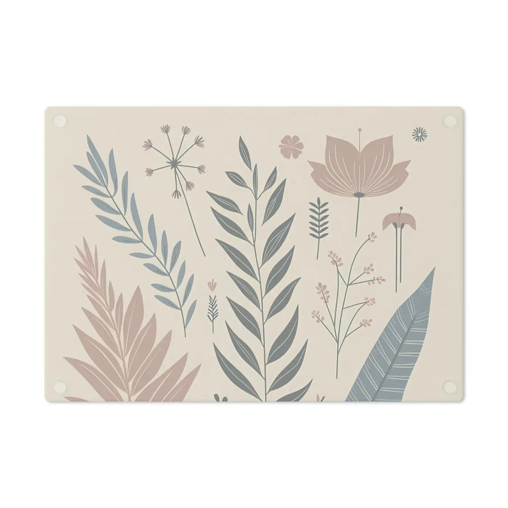Flowers Tempered Glass Cutting Board - Botanical Kitchen - DipaliZ