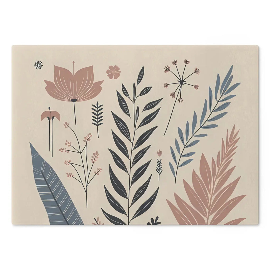 Flowers Tempered Glass Cutting Board - Botanical Kitchen - DipaliZ