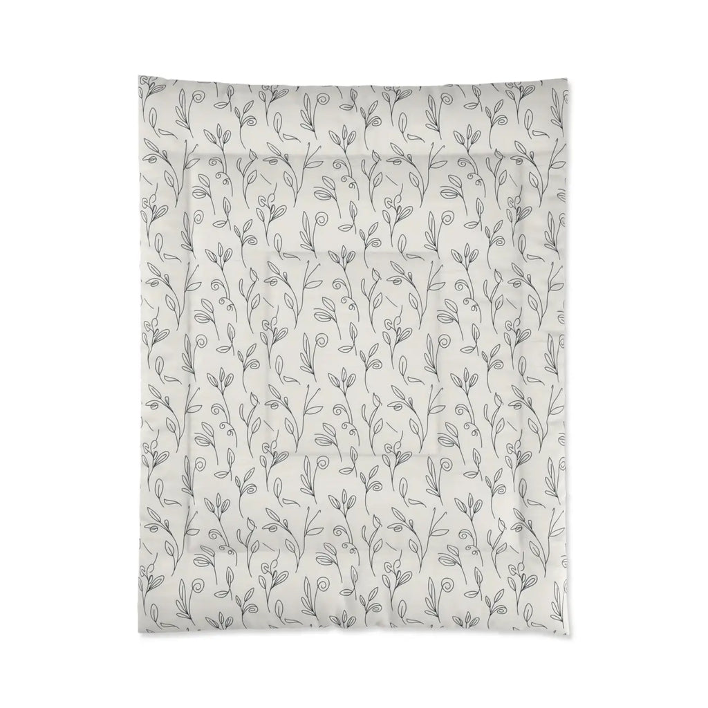 Gray Vine Comforter - Botanical Elegance for Bedrooms - DipaliZ
