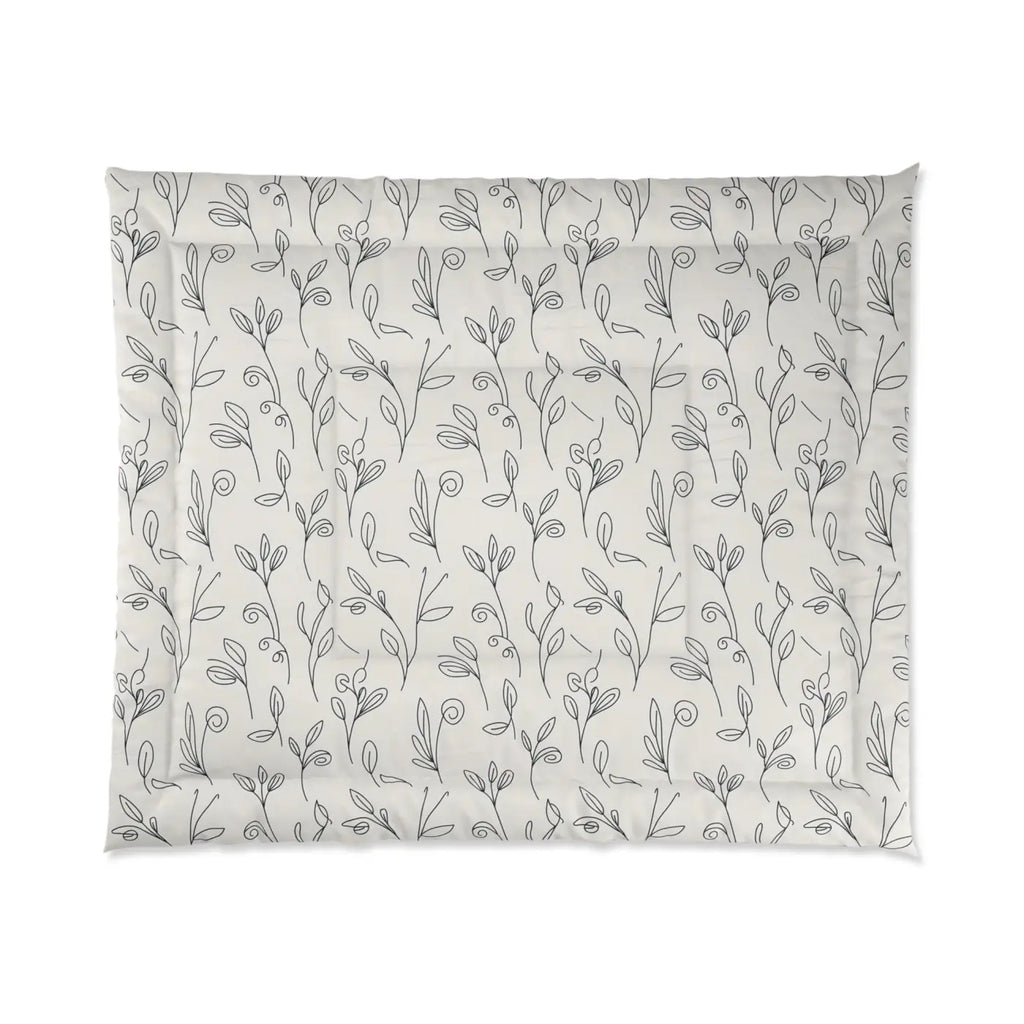 Gray Vine Comforter - Botanical Elegance for Bedrooms - DipaliZ