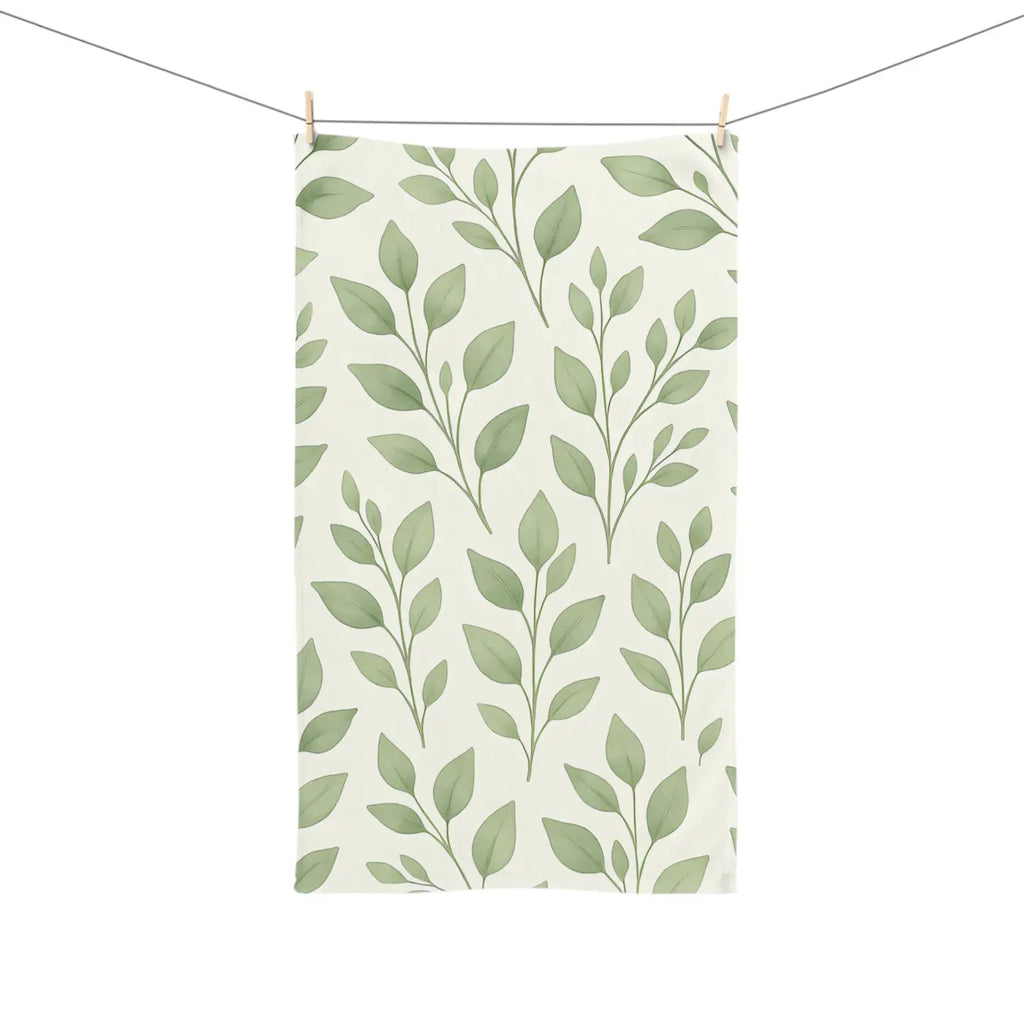Botanical Leaf Towel - Greenery Bathroom Decor - DipaliZ