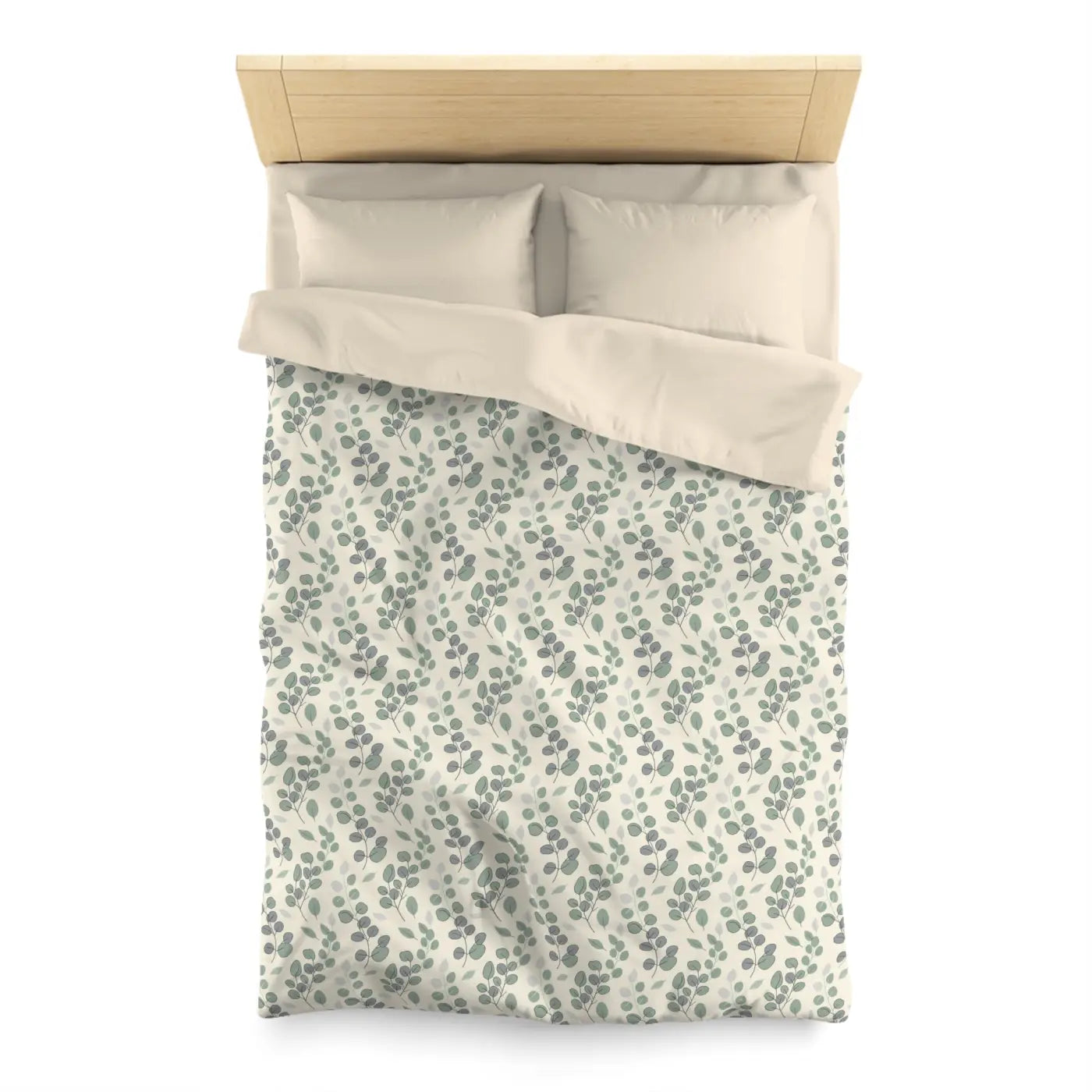 Botanical Leaf Microfiber Duvet - Eucalyptus Pattern - DipaliZ
