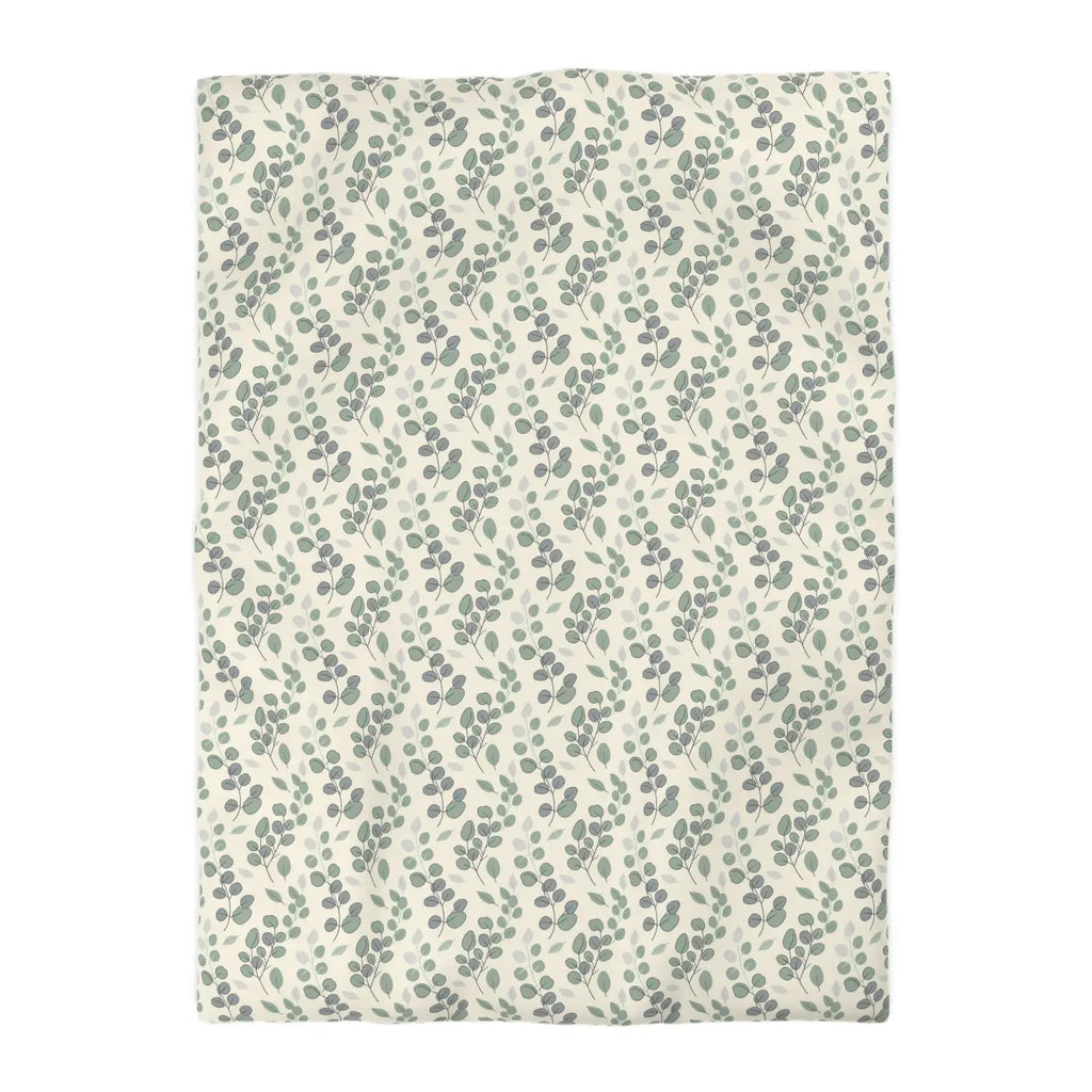 Botanical Leaf Microfiber Duvet - Eucalyptus Pattern - DipaliZ