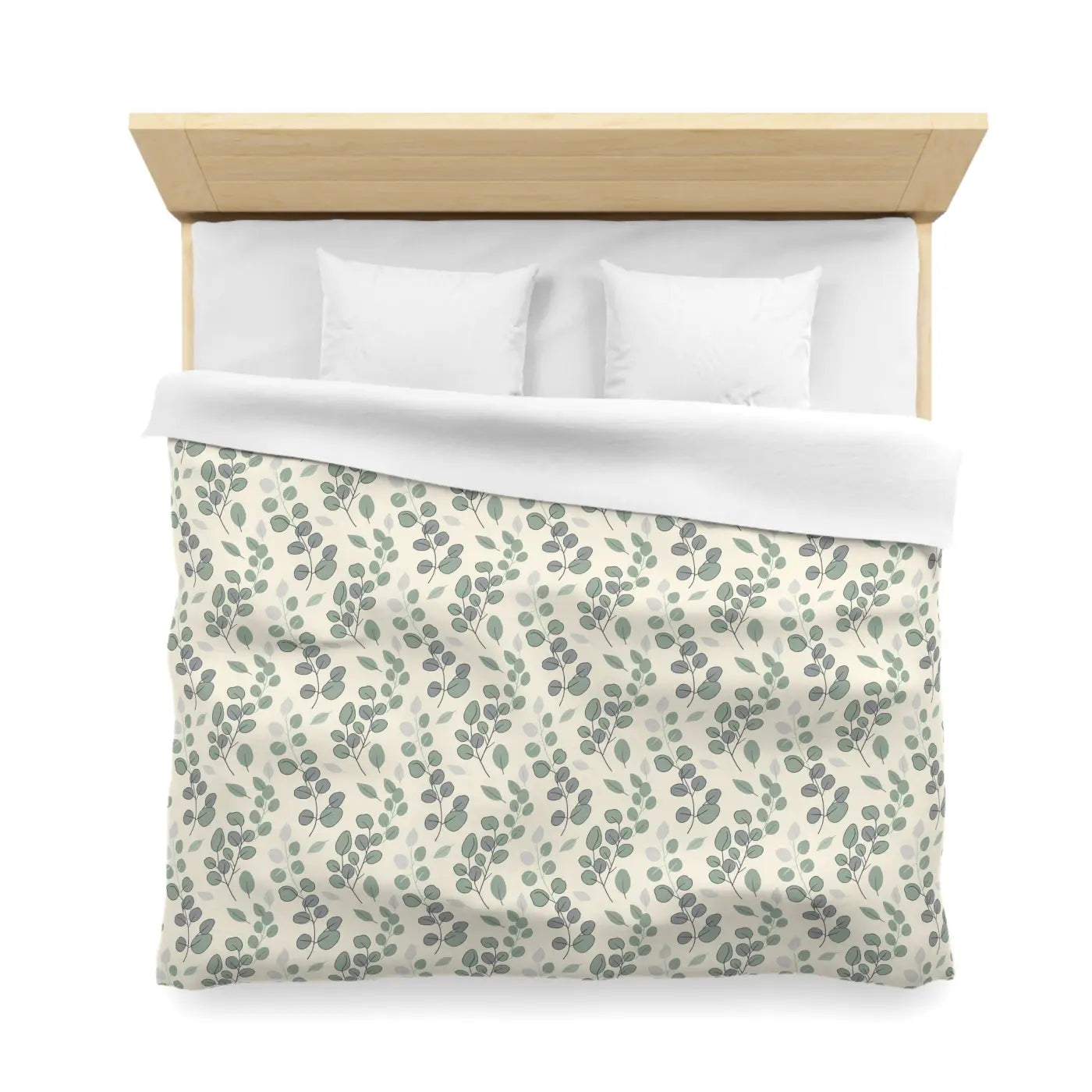 Botanical Leaf Microfiber Duvet - Eucalyptus Pattern - DipaliZ