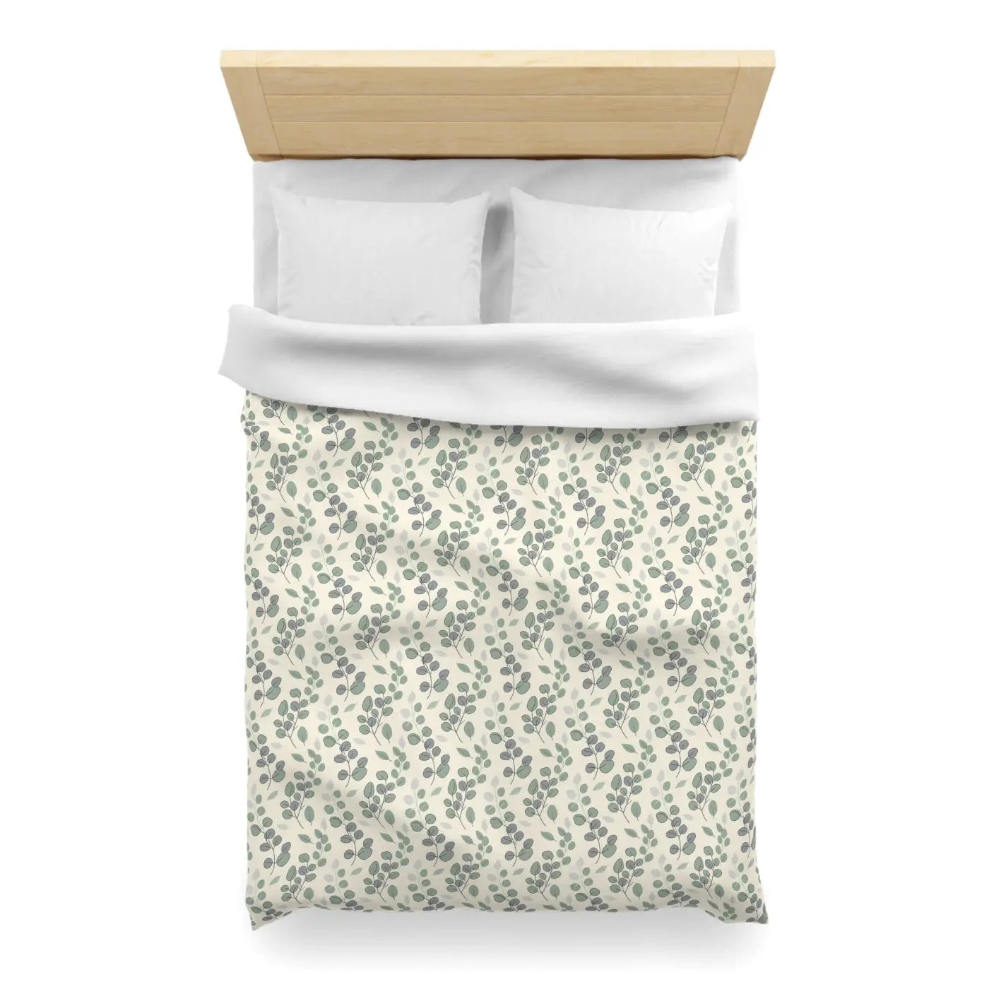 Botanical Leaf Microfiber Duvet - Eucalyptus Pattern - DipaliZ
