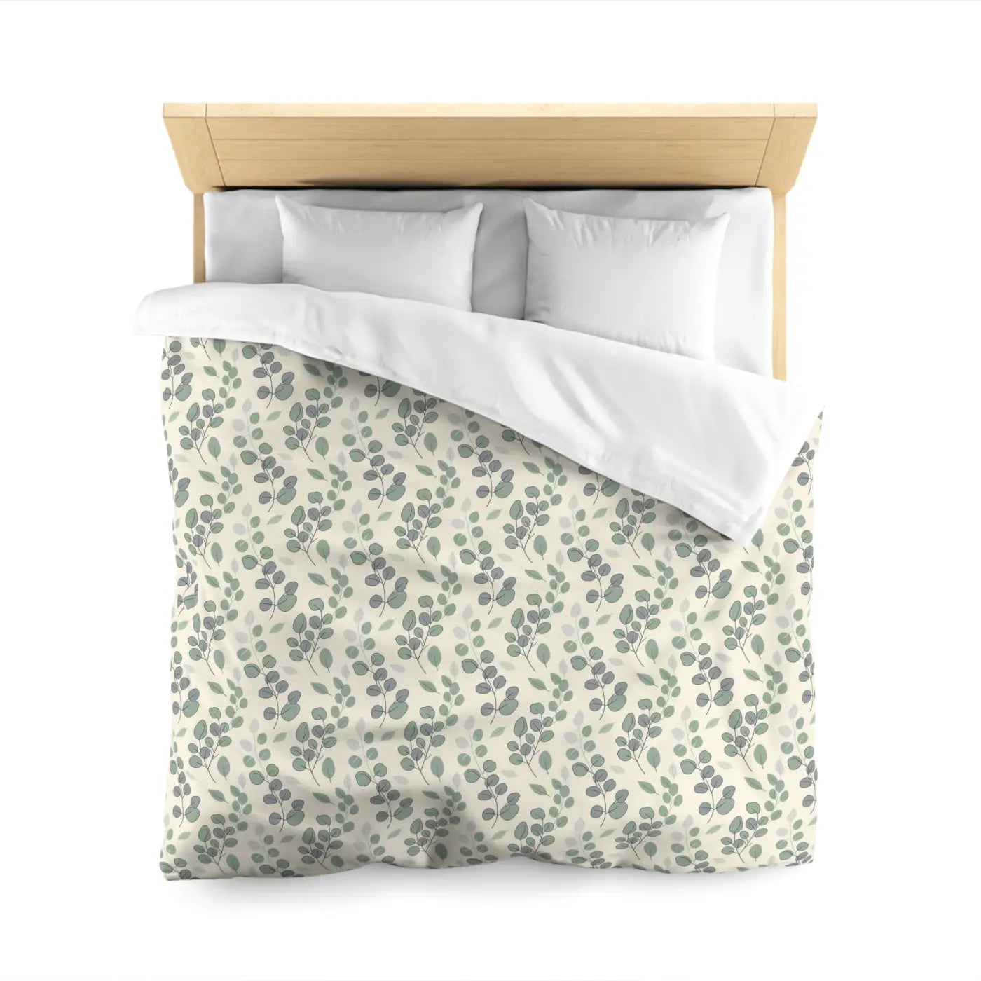 Botanical Leaf Microfiber Duvet - Eucalyptus Pattern - DipaliZ