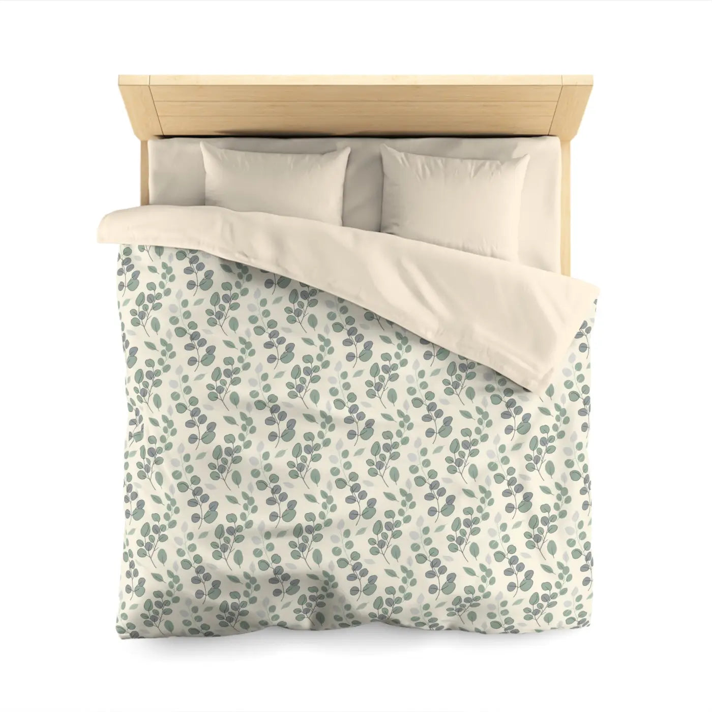 Botanical Leaf Microfiber Duvet - Eucalyptus Pattern - DipaliZ