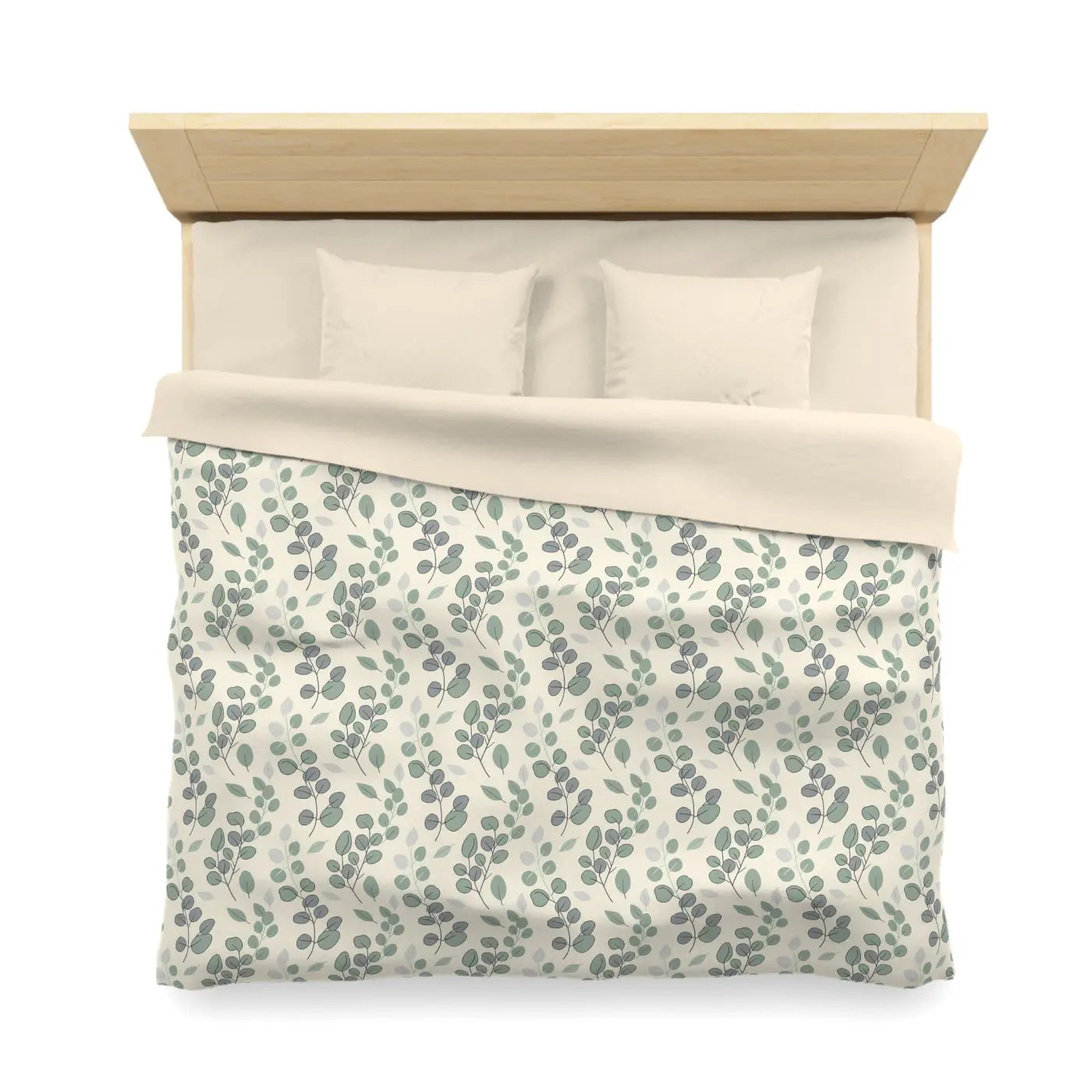Botanical Leaf Microfiber Duvet - Eucalyptus Pattern - DipaliZ
