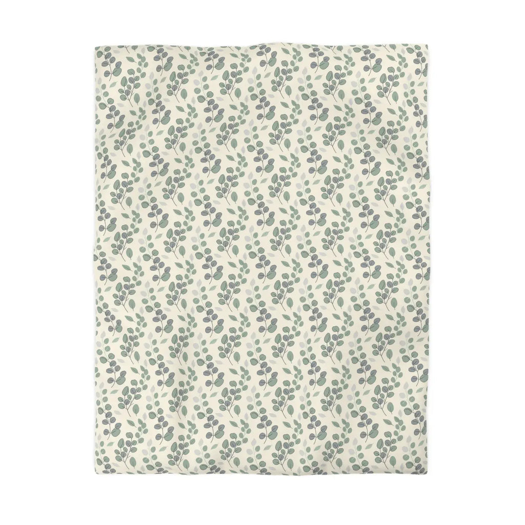 Botanical Leaf Microfiber Duvet - Eucalyptus Pattern - DipaliZ