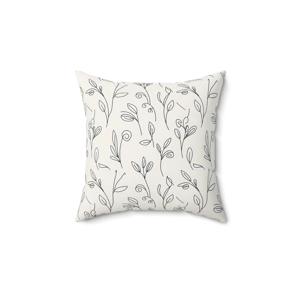 Botanical Cream Pillow - Recycled Polyester Square - DipaliZ