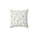 Botanical Cream Pillow - Recycled Polyester Square - DipaliZ