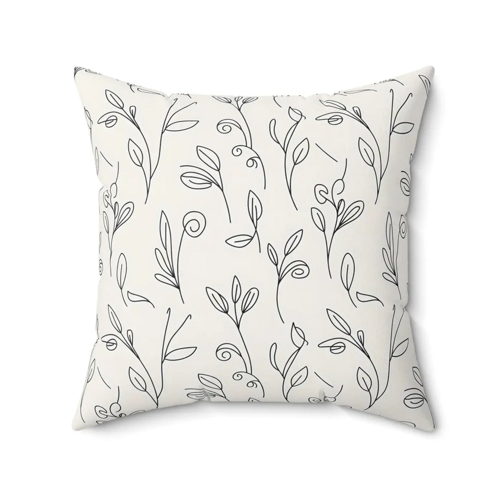Botanical Cream Pillow - Recycled Polyester Square - DipaliZ