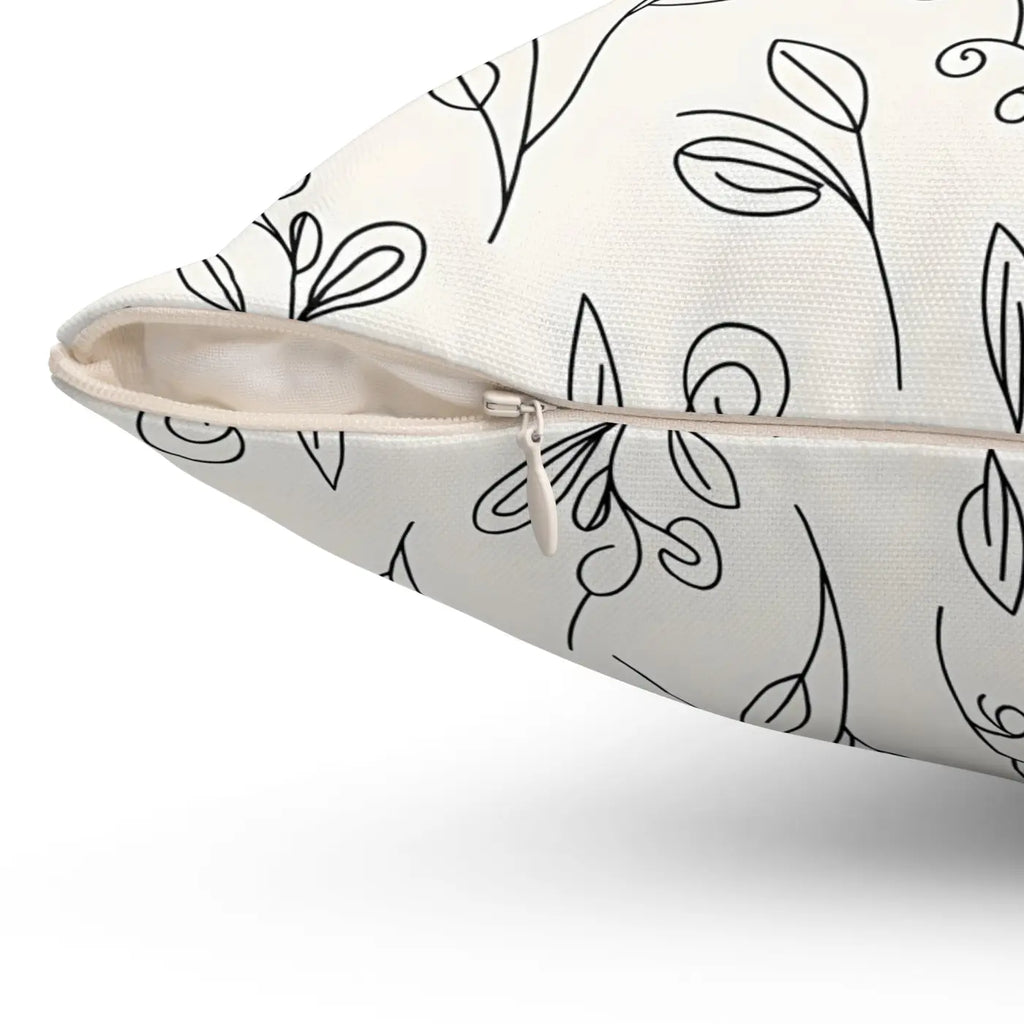 Botanical Cream Pillow - Recycled Polyester Square - DipaliZ