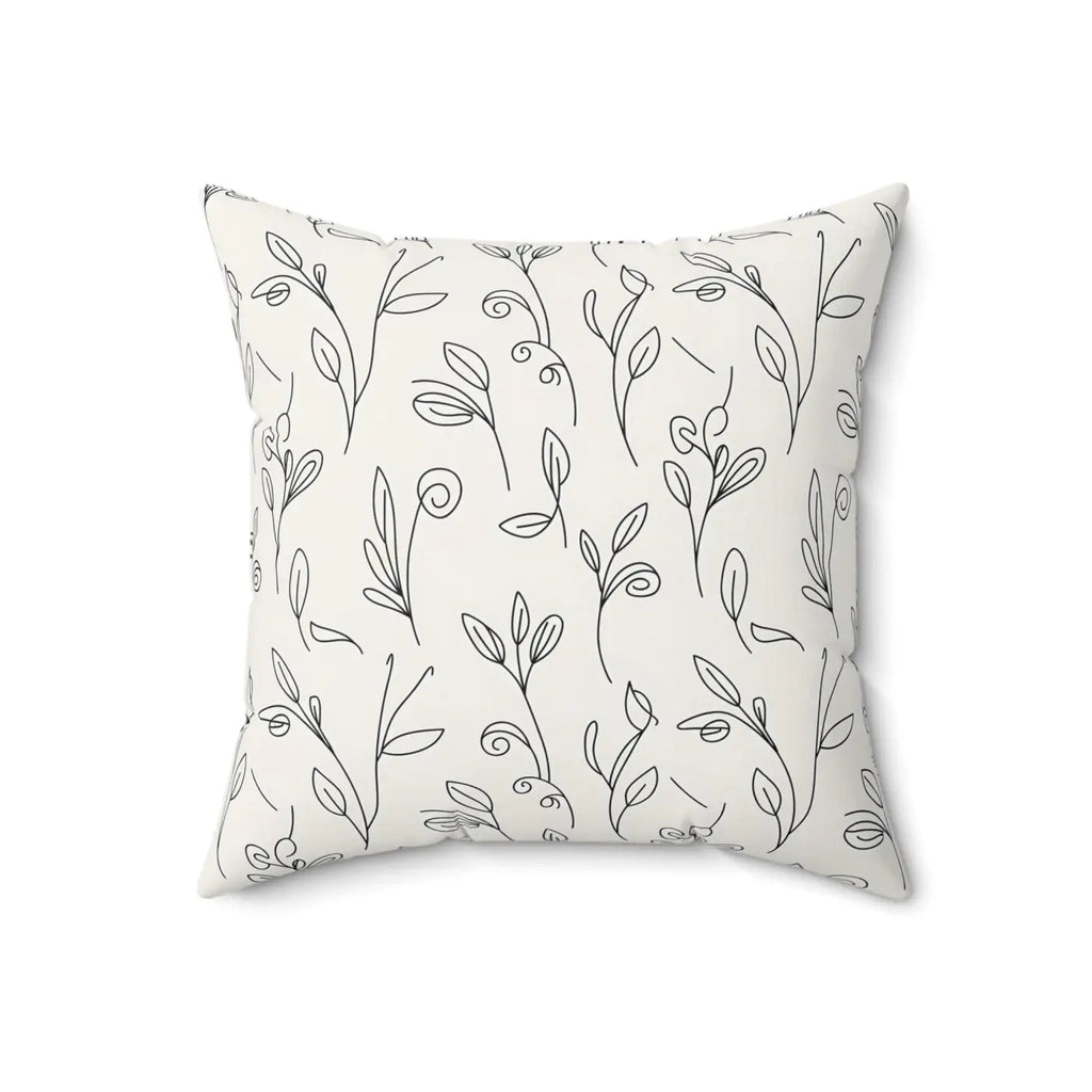 Botanical Cream Pillow - Recycled Polyester Square - DipaliZ