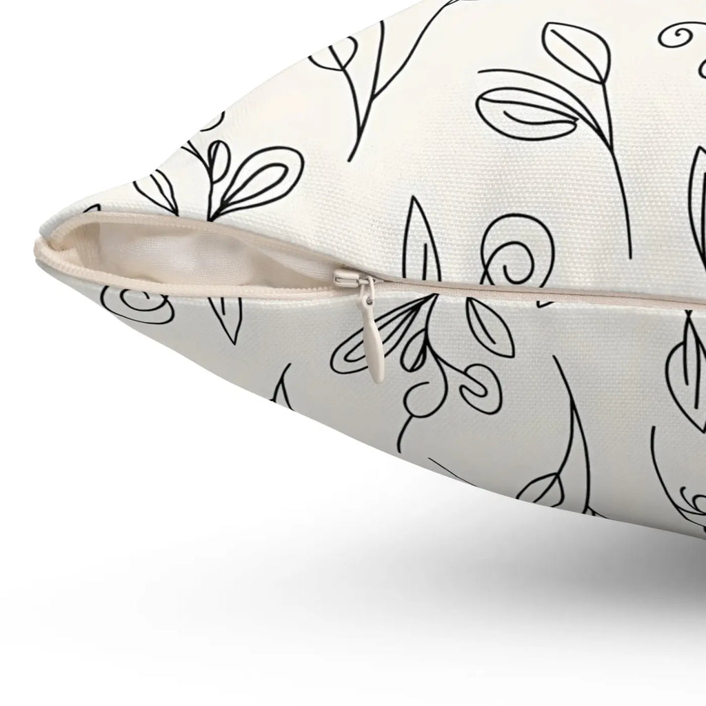 Botanical Cream Pillow - Recycled Polyester Square - DipaliZ