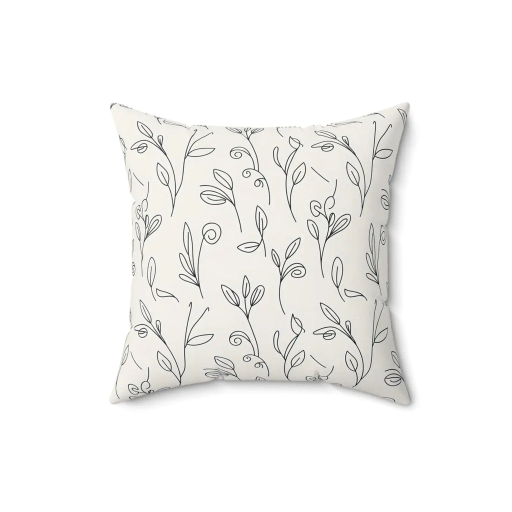 Botanical Cream Pillow - Recycled Polyester Square - DipaliZ