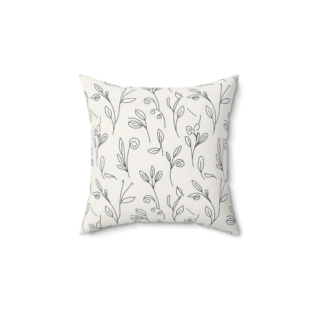 Botanical Cream Pillow - Recycled Polyester Square - DipaliZ