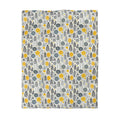 Bright Botanical Microfiber Duvet - Floral Yellow and Grey - DipaliZ