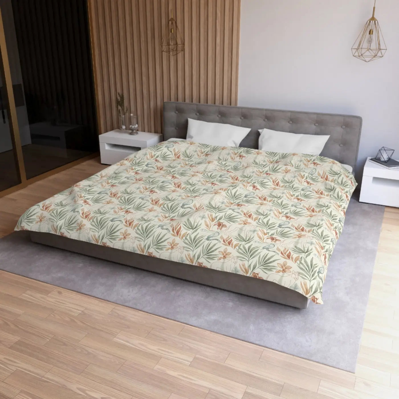 Botanical Microfiber Duvet - Leaf Print Color Vibrancy - DipaliZ