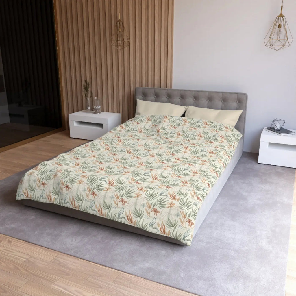 Botanical Microfiber Duvet - Leaf Print Color Vibrancy - DipaliZ