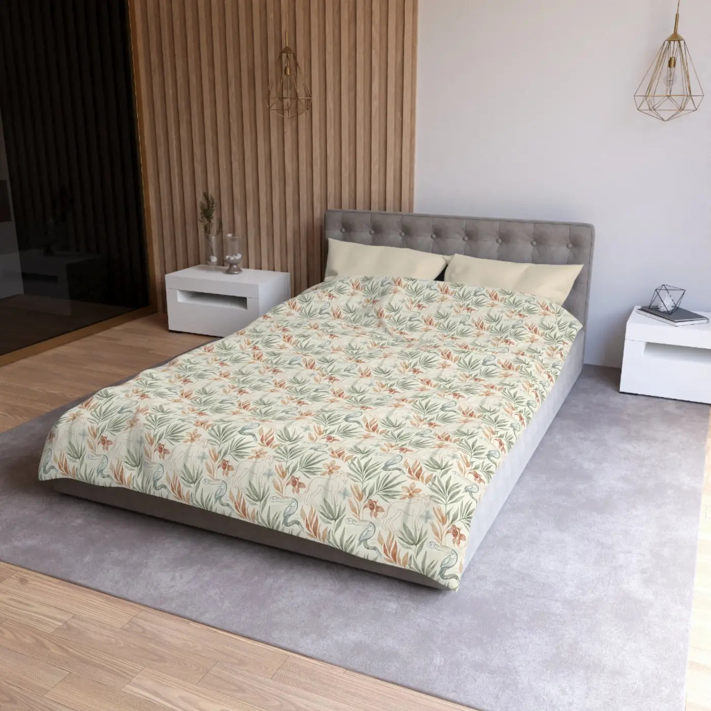 Botanical Microfiber Duvet - Leaf Print Color Vibrancy - DipaliZ