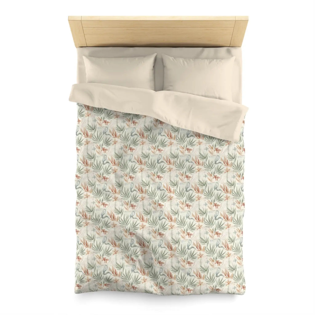 Botanical Microfiber Duvet - Leaf Print Color Vibrancy - DipaliZ