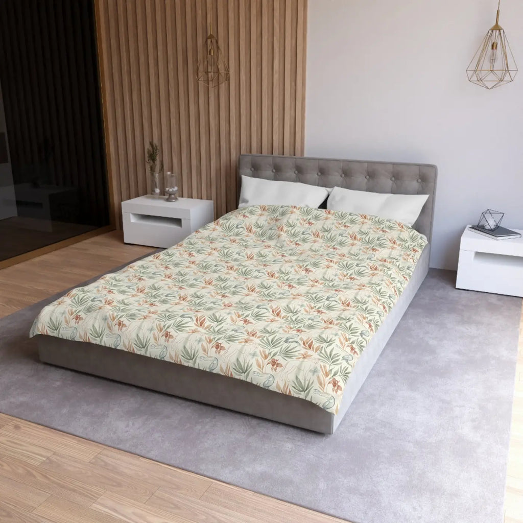 Botanical Microfiber Duvet - Leaf Print Color Vibrancy - DipaliZ