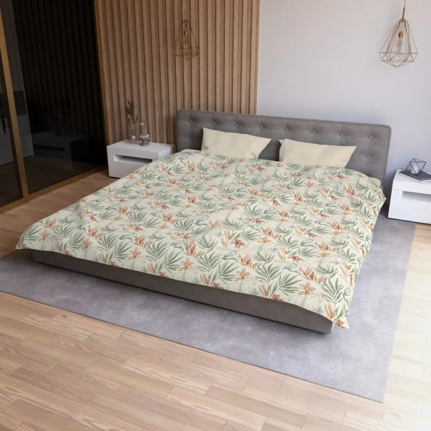 Botanical Microfiber Duvet - Leaf Print Color Vibrancy - DipaliZ