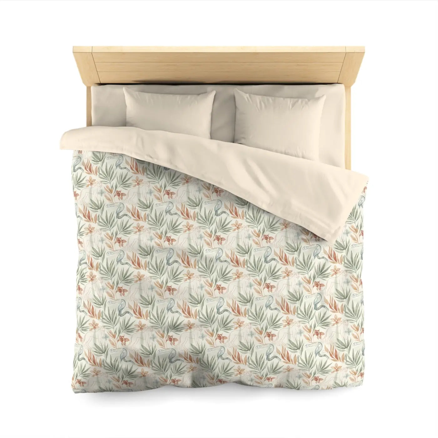 Botanical Microfiber Duvet - Leaf Print Color Vibrancy - DipaliZ