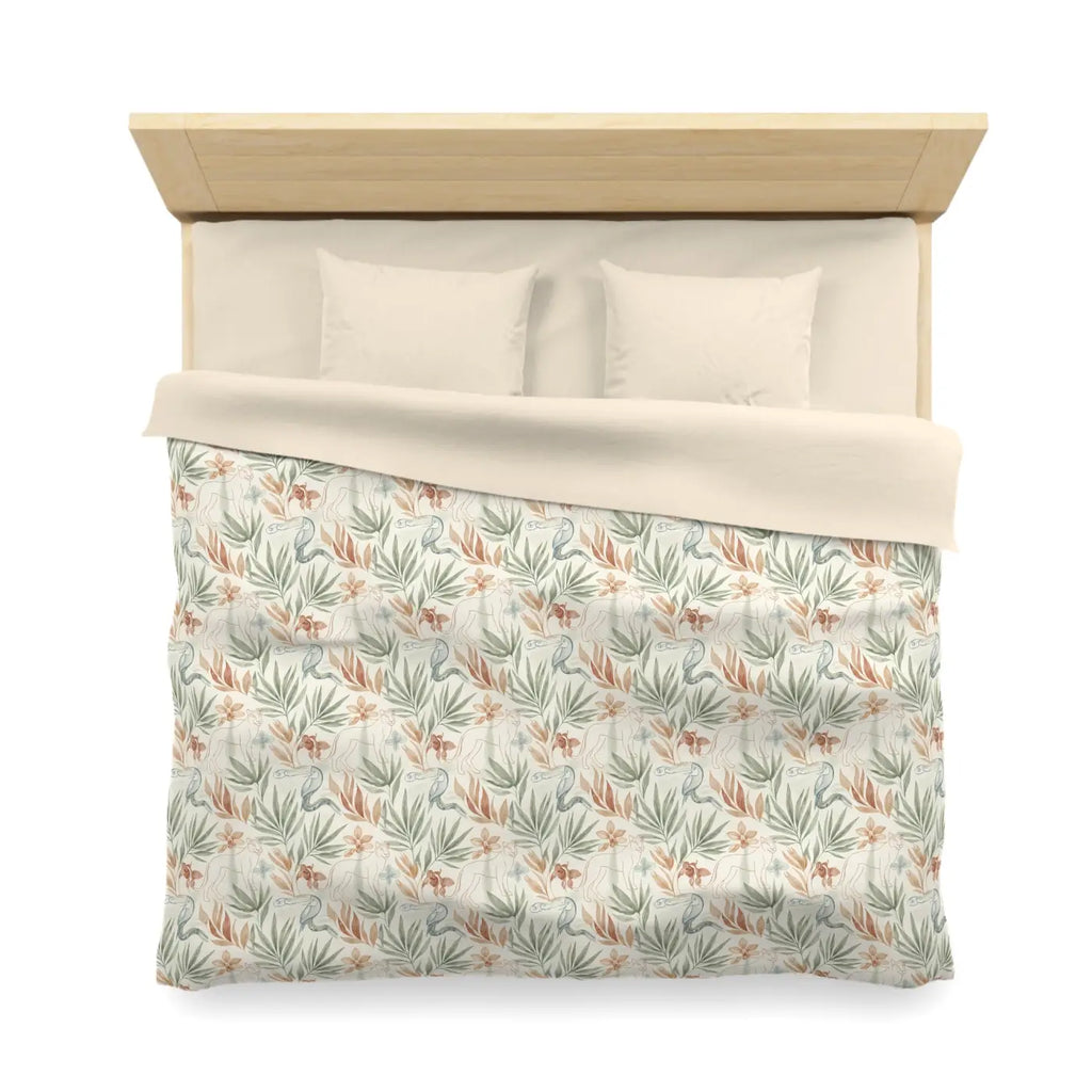 Botanical Microfiber Duvet - Leaf Print Color Vibrancy - DipaliZ