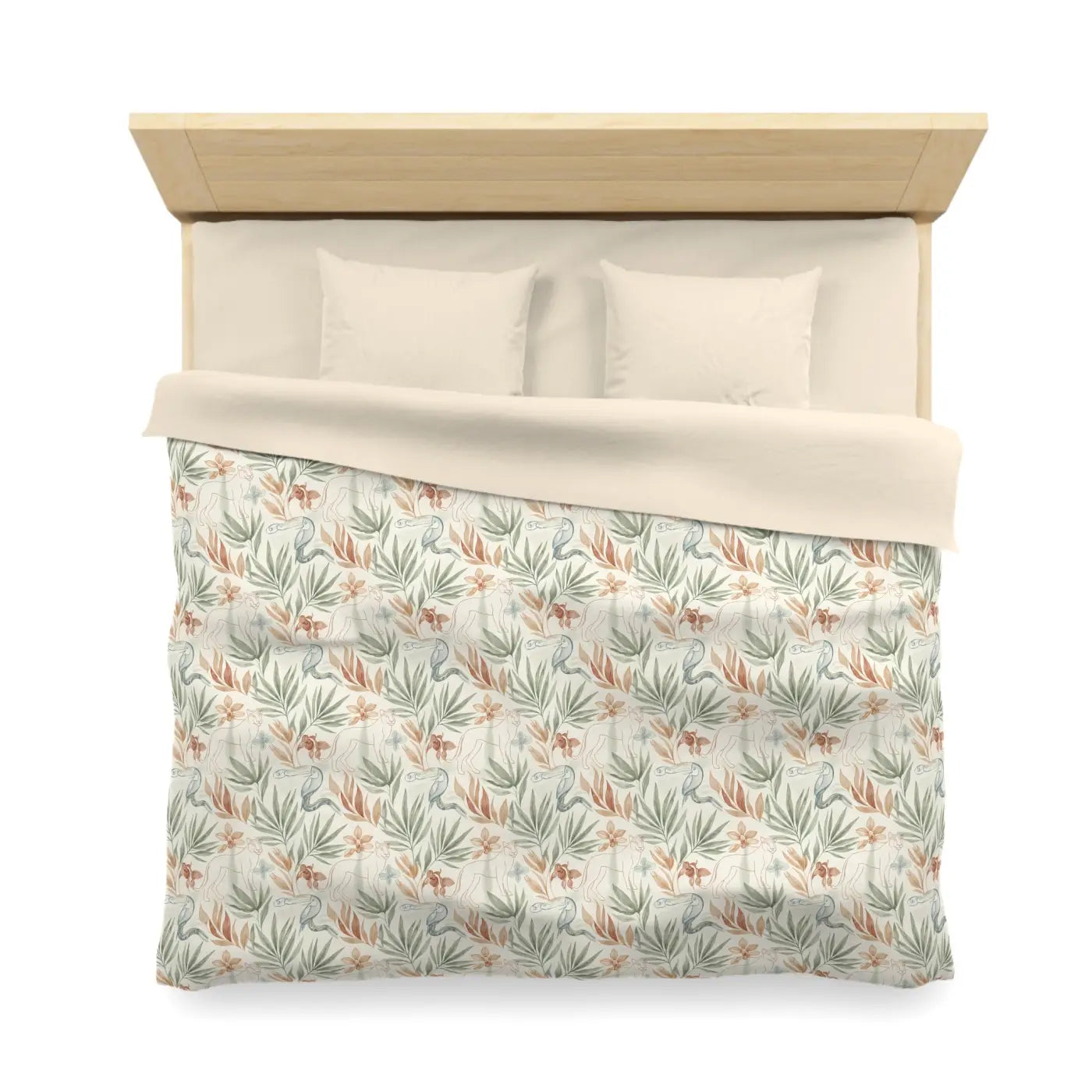 Botanical Microfiber Duvet - Leaf Print Color Vibrancy - DipaliZ