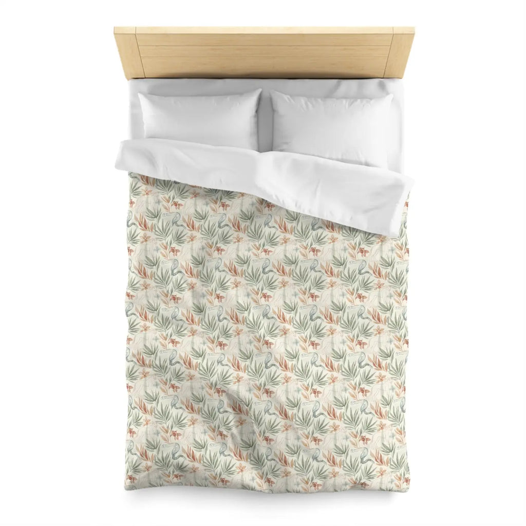Botanical Microfiber Duvet - Leaf Print Color Vibrancy - DipaliZ