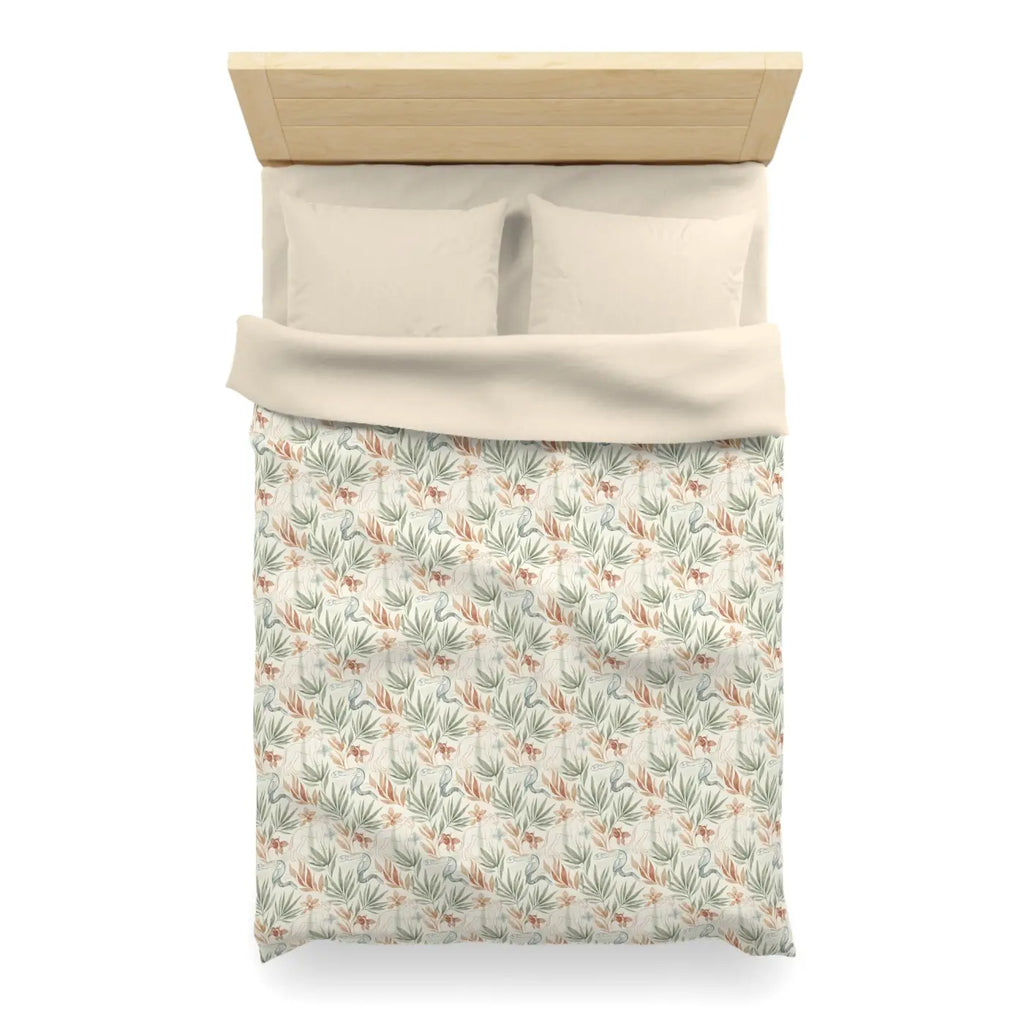 Botanical Microfiber Duvet - Leaf Print Color Vibrancy - DipaliZ