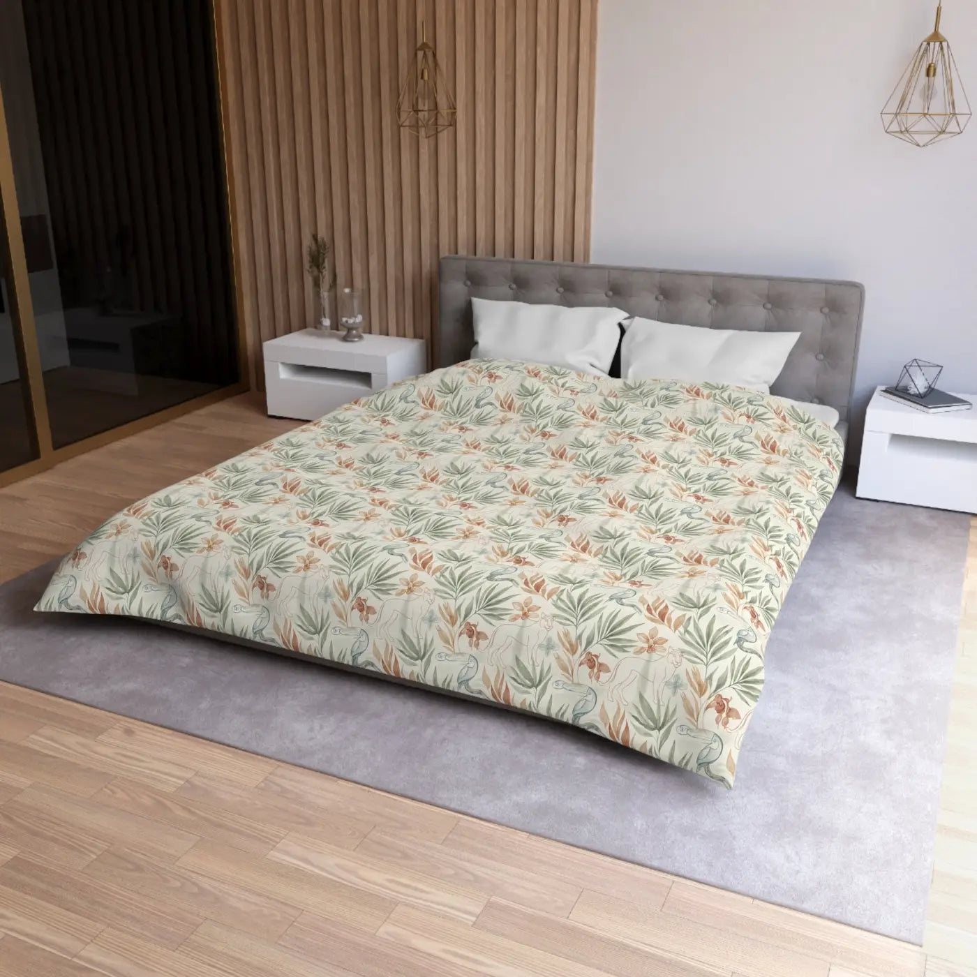 Botanical Microfiber Duvet - Leaf Print Color Vibrancy - DipaliZ
