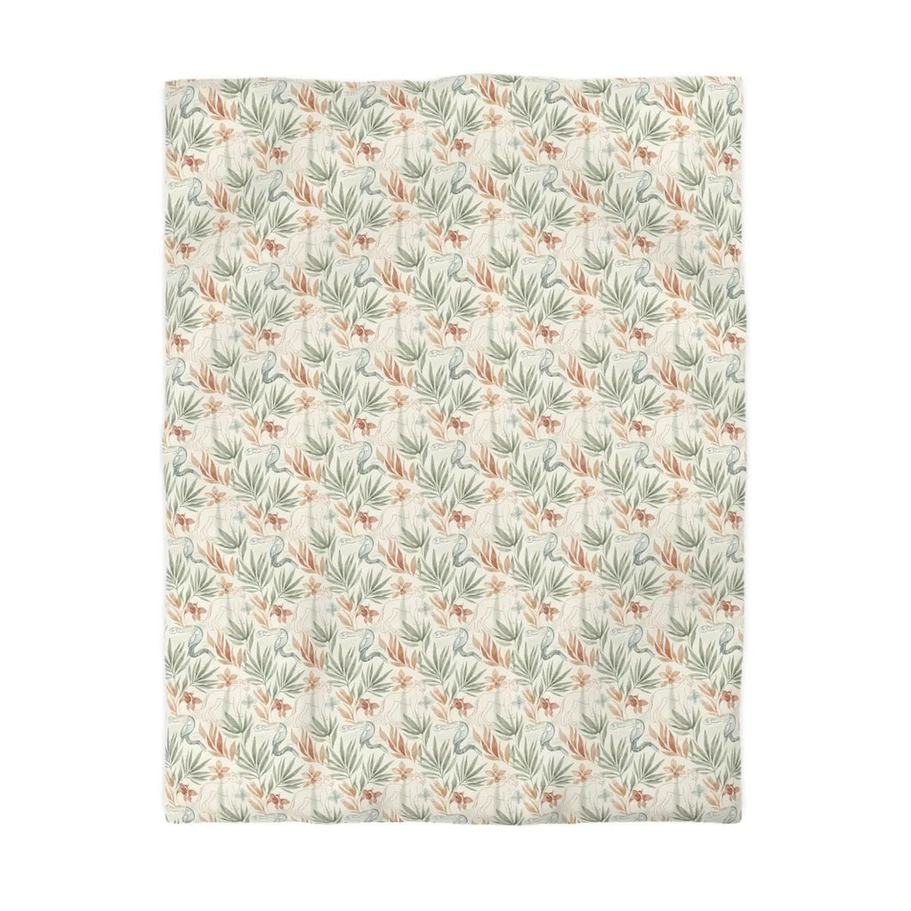 Botanical Microfiber Duvet - Leaf Print Color Vibrancy - DipaliZ