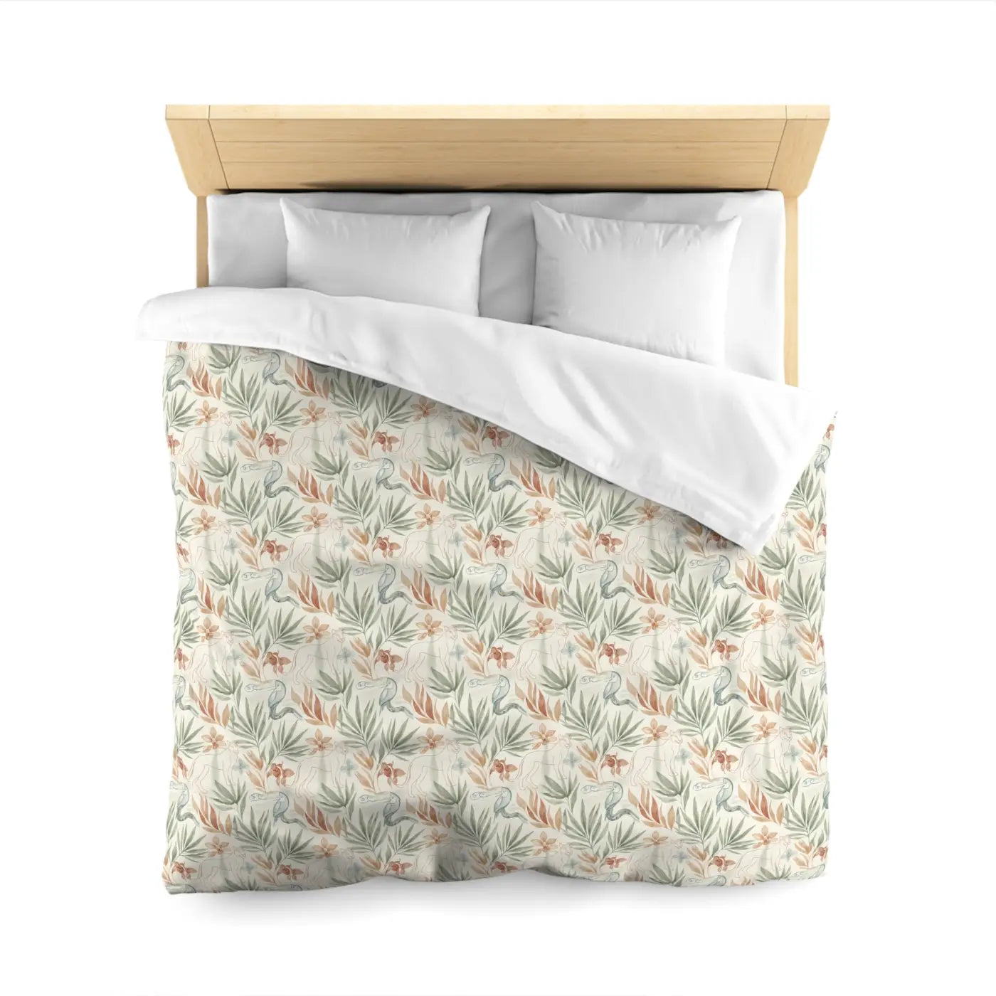 Botanical Microfiber Duvet - Leaf Print Color Vibrancy - DipaliZ