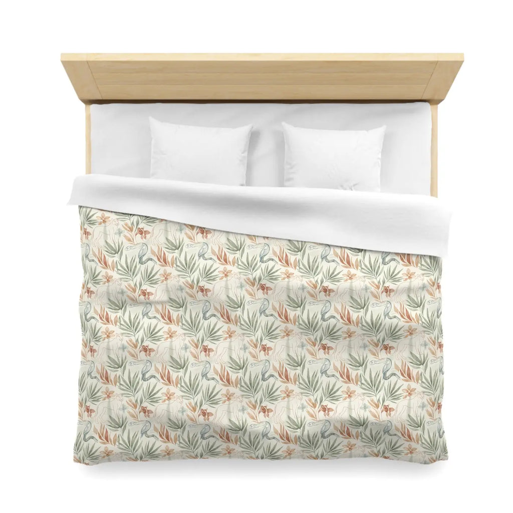 Botanical Microfiber Duvet - Leaf Print Color Vibrancy - DipaliZ