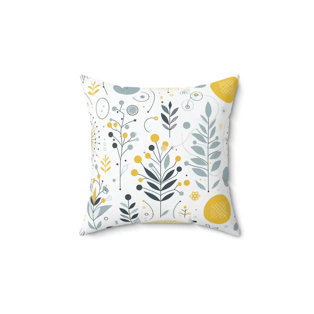 Botanical Print Square Pillow - Cozy Home Vibes - DipaliZ