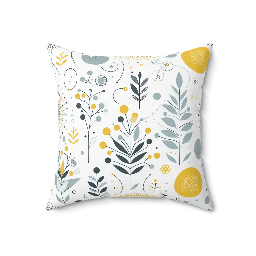 Botanical Print Square Pillow - Cozy Home Vibes - DipaliZ