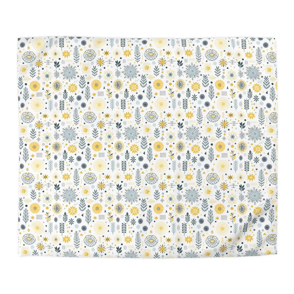 Botanical Sunflower Microfiber Duvet Cover - Bright Yellow - DipaliZ