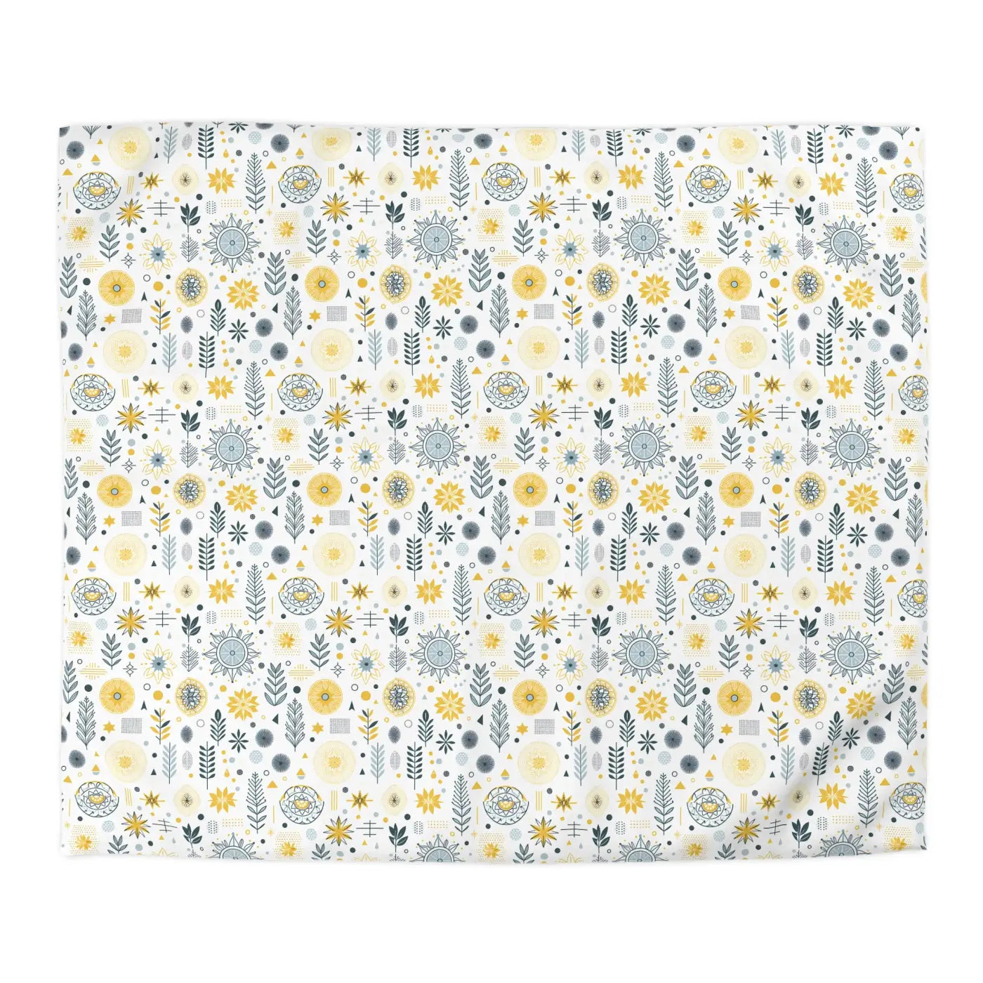 Botanical Sunflower Microfiber Duvet Cover - Bright Yellow - DipaliZ