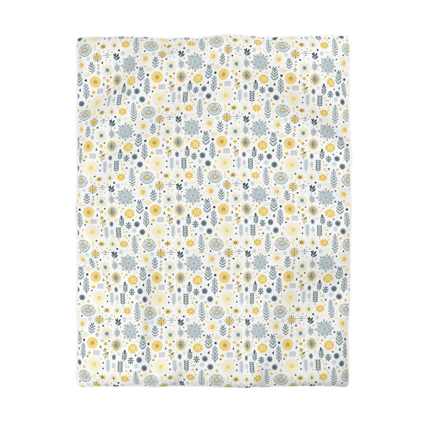Botanical Sunflower Microfiber Duvet Cover - Bright Yellow - DipaliZ