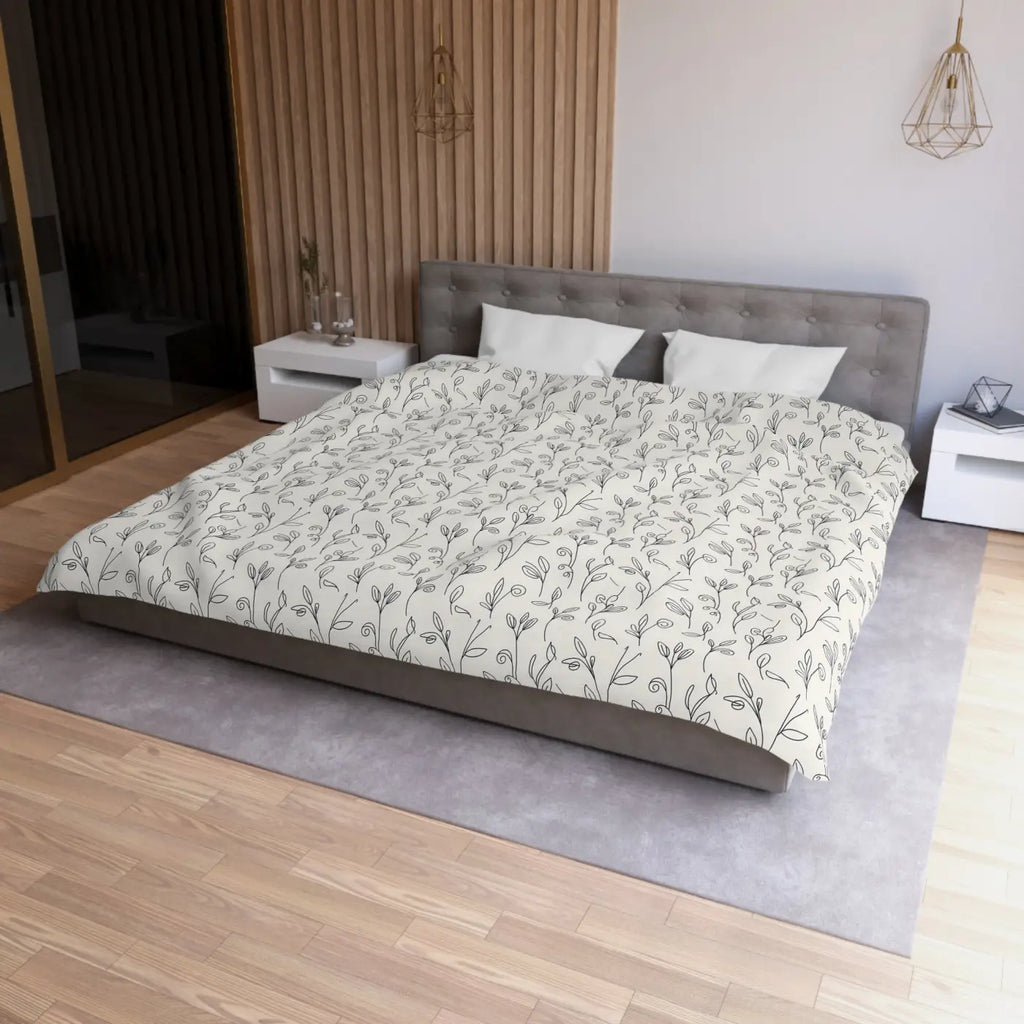 Vine Microfiber Duvet Cover - Botanical Comfort - DipaliZ