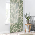 Tropical Green Leaf Drapes - Botanical Window Curtain - DipaliZ